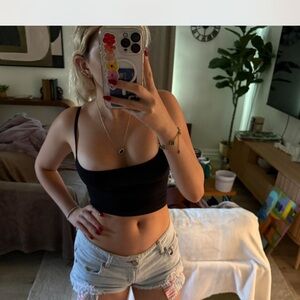 Celebrity Pink Light Blue Jean Shorts